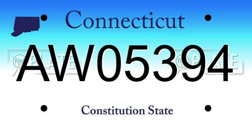 AW05394 Connecticut License Plate