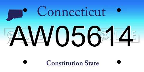 AW05614 Connecticut License Plate