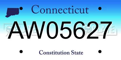 AW05627 Connecticut License Plate
