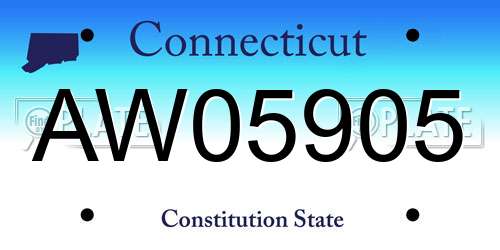 AW05905 Connecticut License Plate