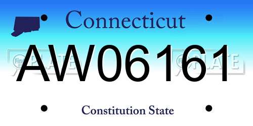 AW06161 Connecticut License Plate