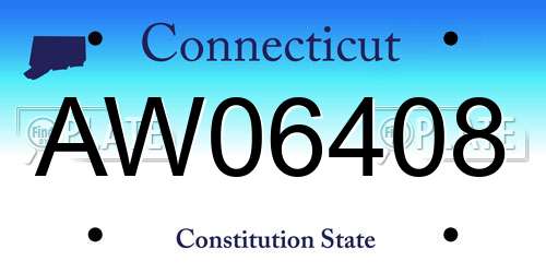 AW06408 Connecticut License Plate