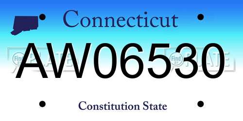 AW06530 Connecticut License Plate