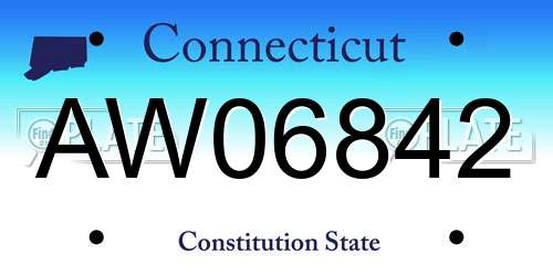 AW06842 Connecticut License Plate