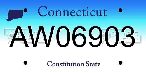 AW06903 Connecticut License Plate