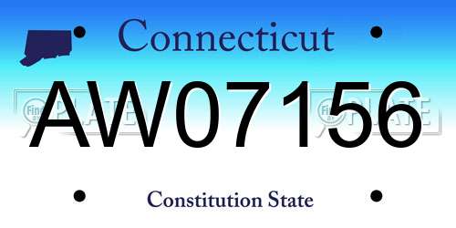 AW07156 Connecticut License Plate