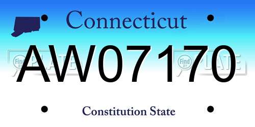 AW07170 Connecticut License Plate