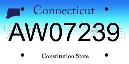 AW07239 Connecticut License Plate