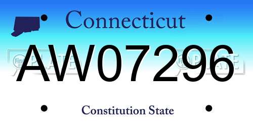 AW07296 Connecticut License Plate