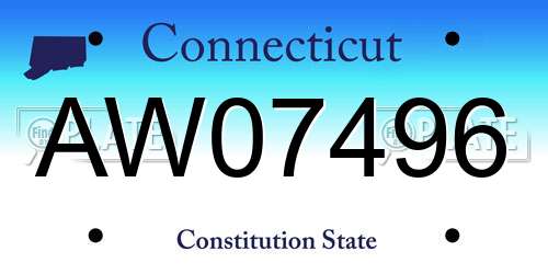 AW07496 Connecticut License Plate