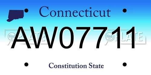 AW07711 Connecticut License Plate