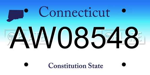 AW08548 Connecticut License Plate