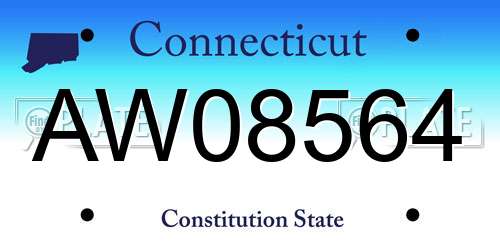 AW08564 Connecticut License Plate