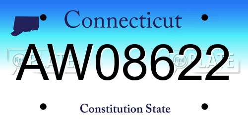 AW08622 Connecticut License Plate