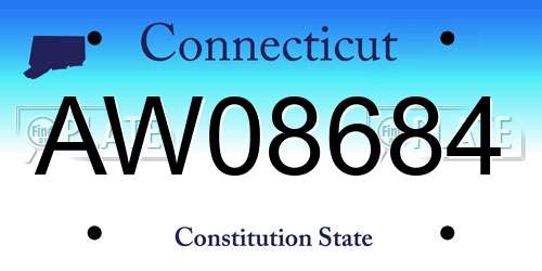 AW08684 Connecticut License Plate