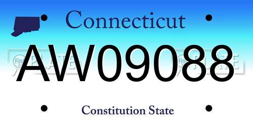 AW09088 Connecticut License Plate