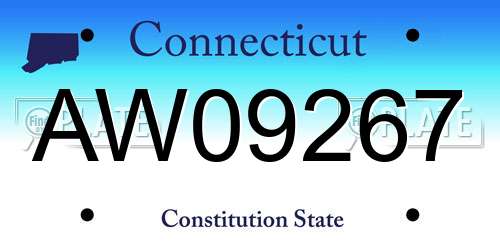 AW09267 Connecticut License Plate