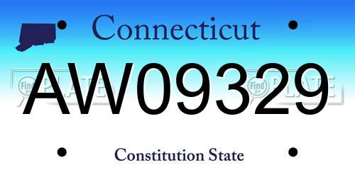 AW09329 Connecticut License Plate