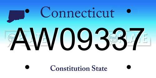 AW09337 Connecticut License Plate