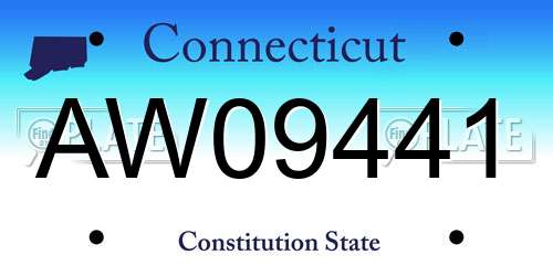 AW09441 Connecticut License Plate
