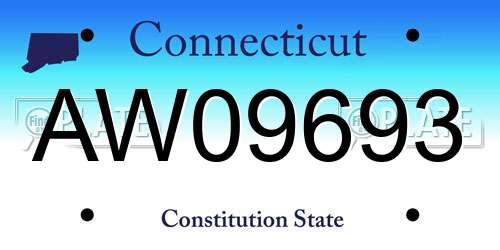 AW09693 Connecticut License Plate