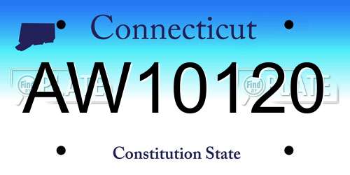 AW10120 Connecticut License Plate