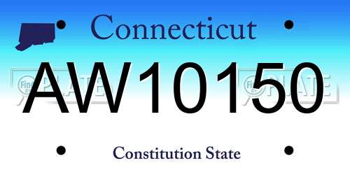 AW10150 Connecticut License Plate