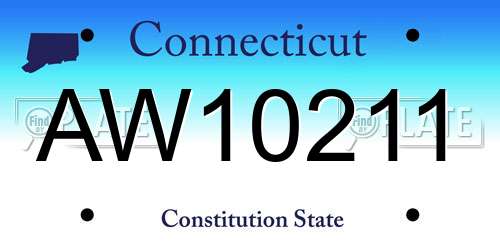 AW10211 Connecticut License Plate