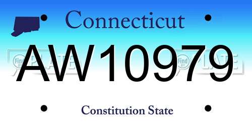 AW10979 Connecticut License Plate