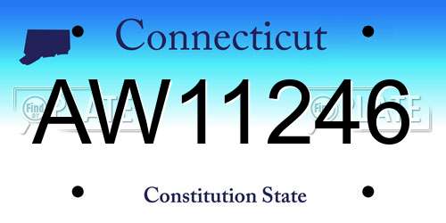 AW11246 Connecticut License Plate