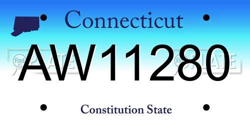AW11280 Connecticut License Plate