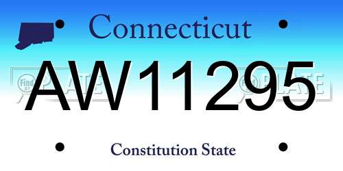 AW11295 Connecticut License Plate
