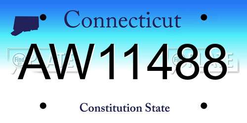 AW11488 Connecticut License Plate