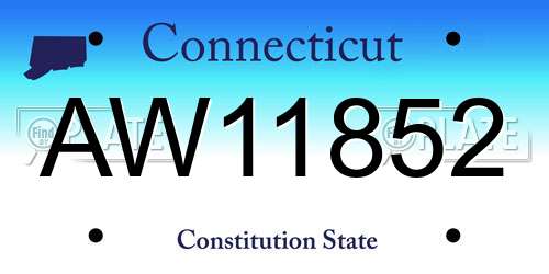 AW11852 Connecticut License Plate