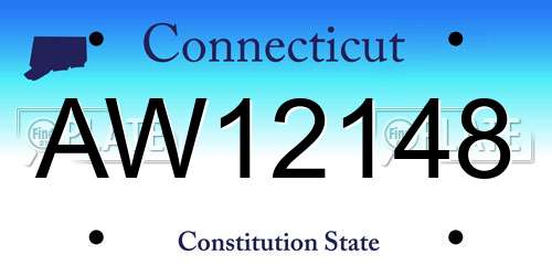 AW12148 Connecticut License Plate