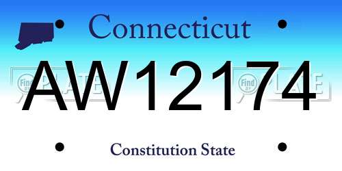 AW12174 Connecticut License Plate
