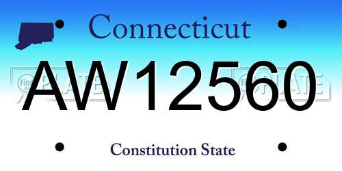 AW12560 Connecticut License Plate