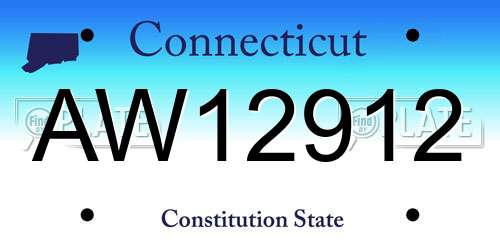 AW12912 Connecticut License Plate