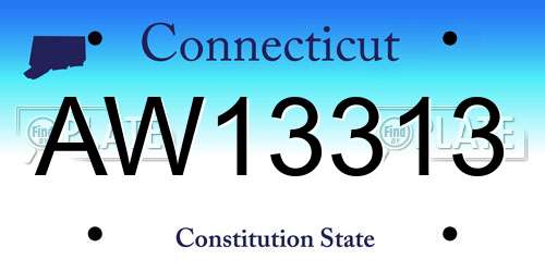AW13313 Connecticut License Plate