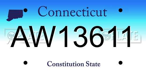 AW13611 Connecticut License Plate