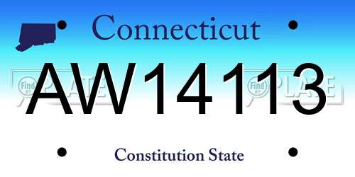 AW14113 Connecticut License Plate