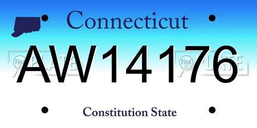 AW14176 Connecticut License Plate
