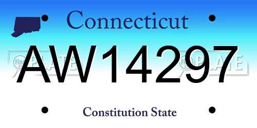 AW14297 Connecticut License Plate