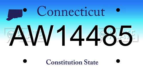 AW14485 Connecticut License Plate