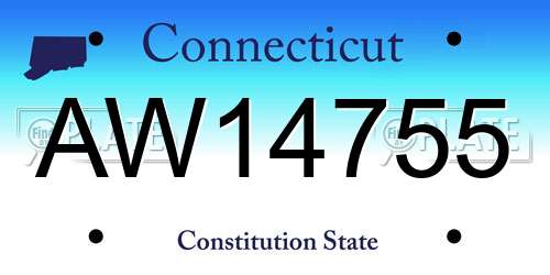 AW14755 Connecticut License Plate