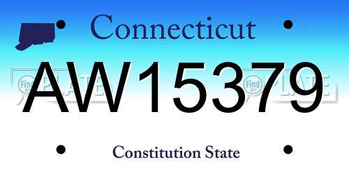 AW15379 Connecticut License Plate