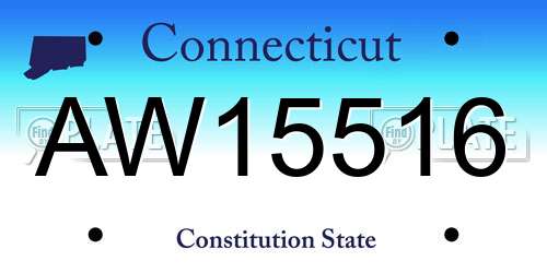 AW15516 Connecticut License Plate