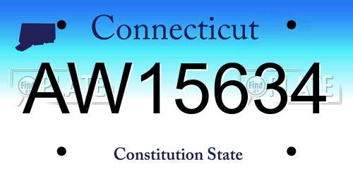 AW15634 Connecticut License Plate