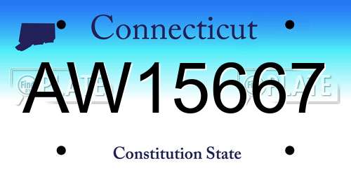 AW15667 Connecticut License Plate