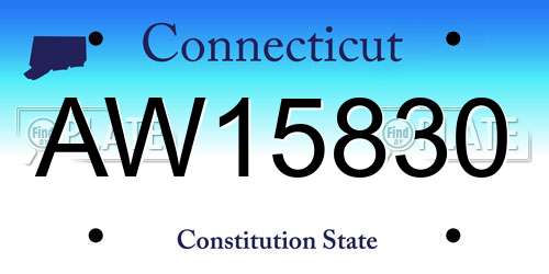 AW15830 Connecticut License Plate